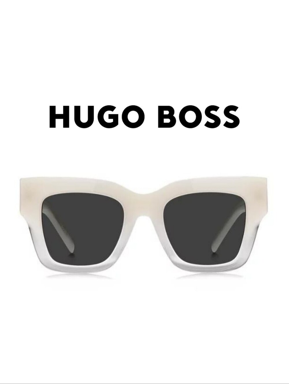 BOSS- Square Shaded Ivory Grey Sunglasses 1386/S